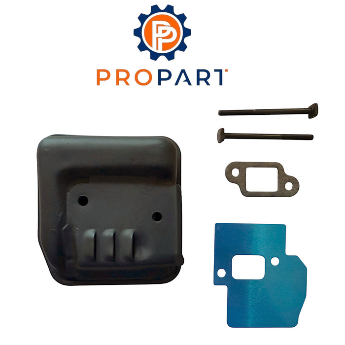 ProPart Exhaust Muffler Kit For Stihl 021 023 025 MS210 MS230 MS250 Chainsaws (Muffler, Gasket, Cooling Plate, 2x Bolts) Replacement for Part# 1123 140 0606